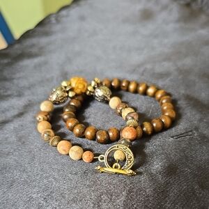Chic Earthy Tone Beaded Bracelet Set